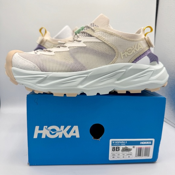 NWT Hoka Hopara 2 Women’s Hybrid Hiking Sandal in Alabaster Snow Off white cream - Picture 2 of 16